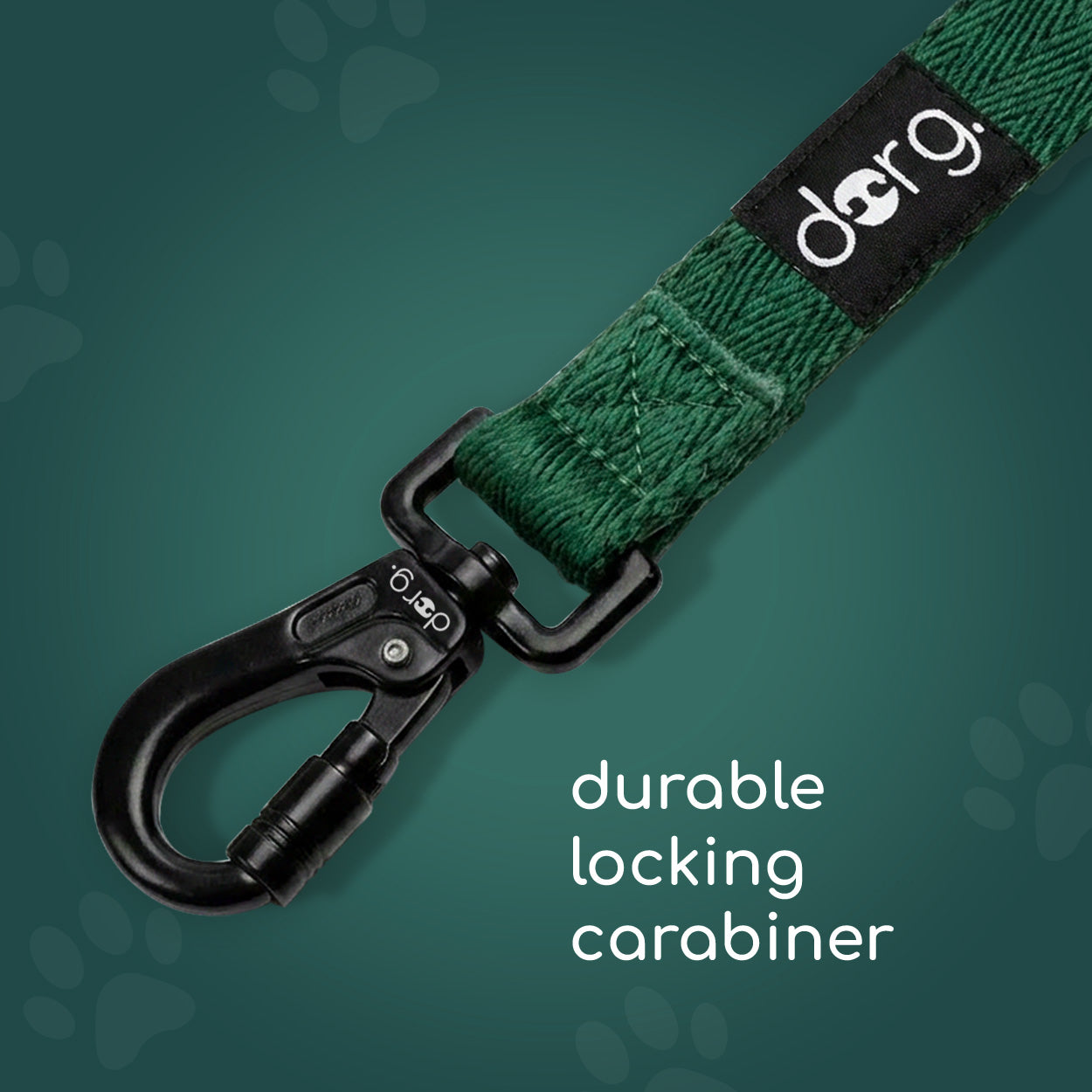 Matte black locking dog leash carabiner #deep-teal