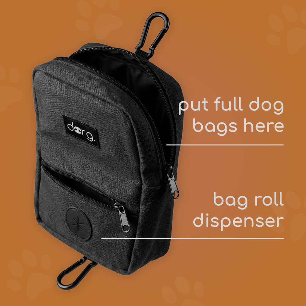 waste pouch with used dog bag storage and bag dispenser #black