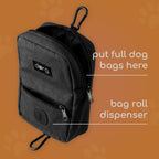 waste pouch with used dog bag storage and bag dispenser #black