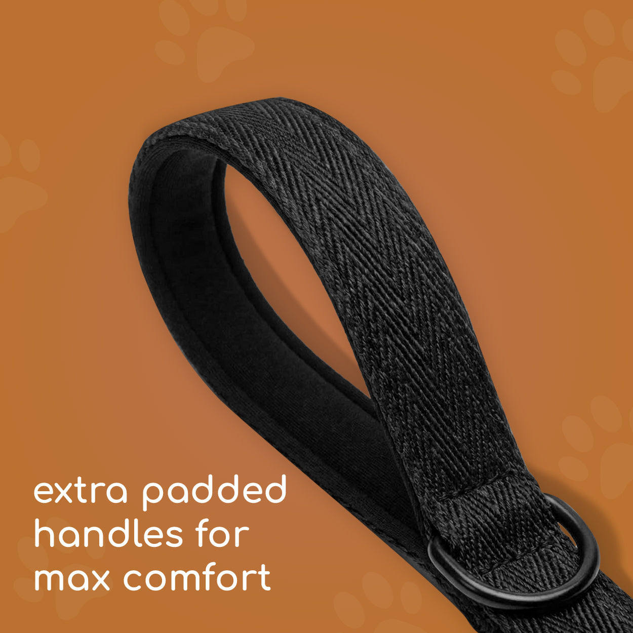 extra padded dog leash handle #black